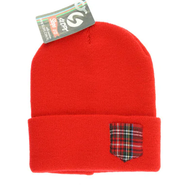 Slope Pouch Beanie - Red
